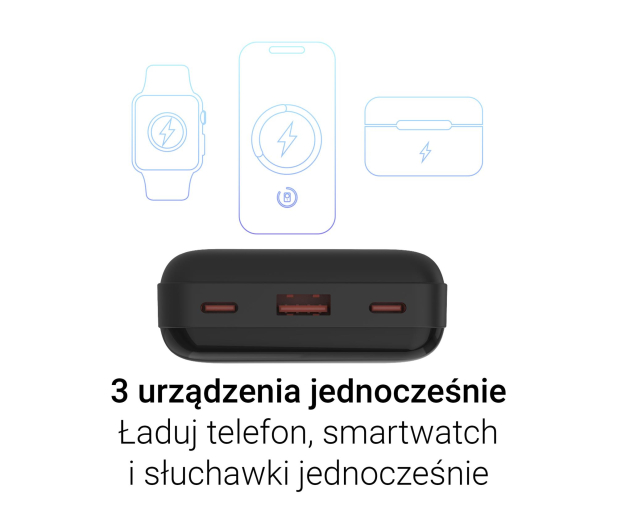Silver Monkey Powerbank Smart 20 000 mAh 22.5W Czarny - 1481431 - zdjęcie 5